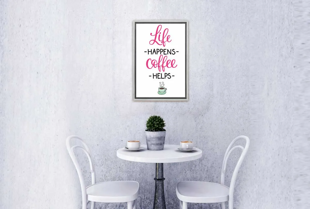 Life Happens Coffee Helps | Canvas Wall Art Print