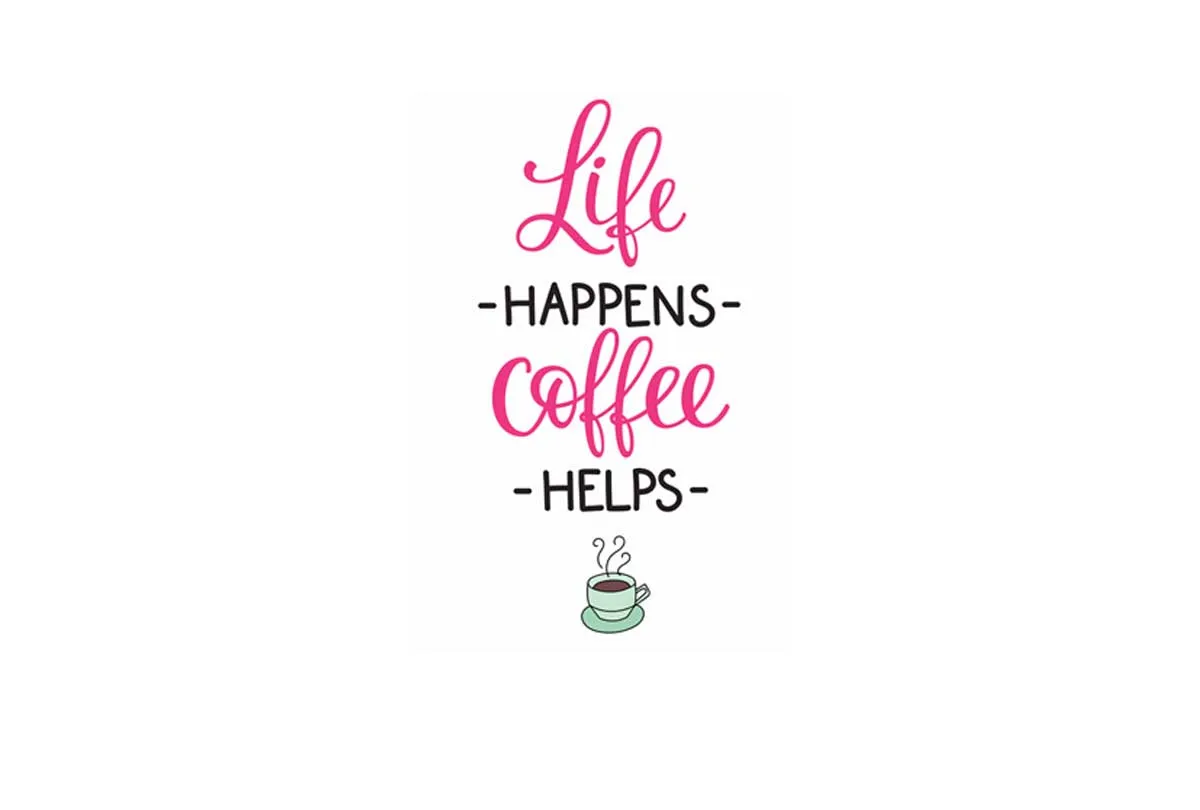 Life Happens Coffee Helps | Canvas Wall Art Print