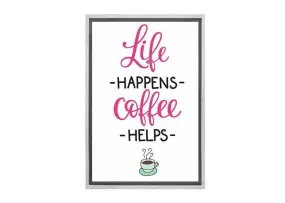 Life Happens Coffee Helps | Canvas Wall Art Print