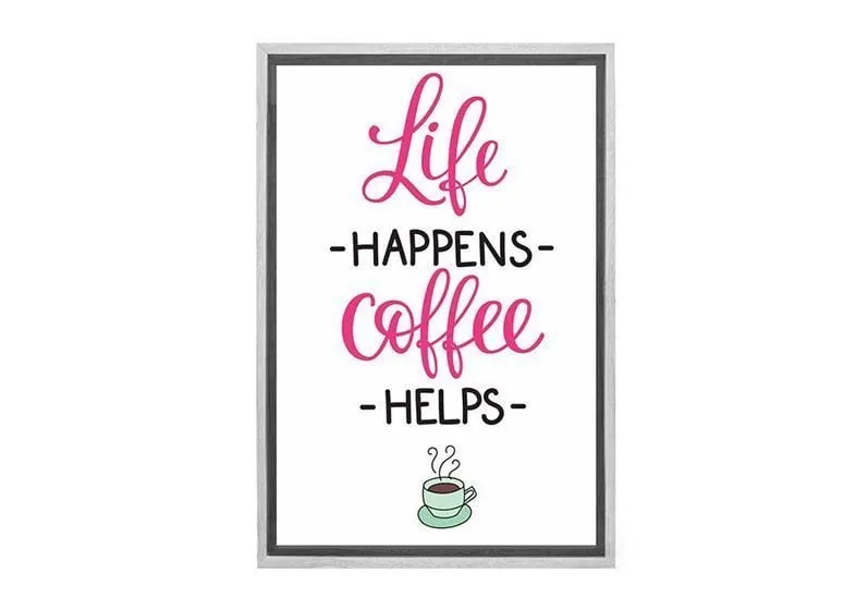 Life Happens Coffee Helps | Canvas Wall Art Print