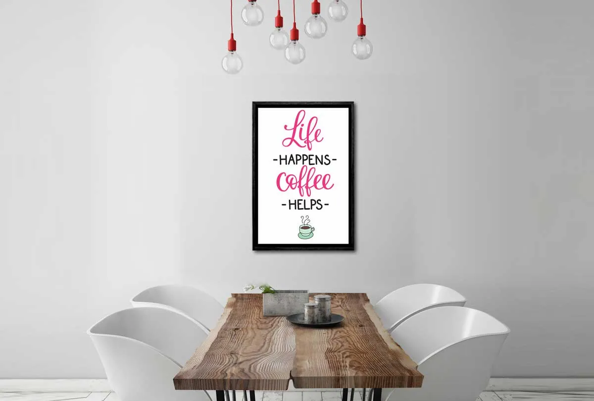 Life Happens Coffee Helps | Canvas Wall Art Print