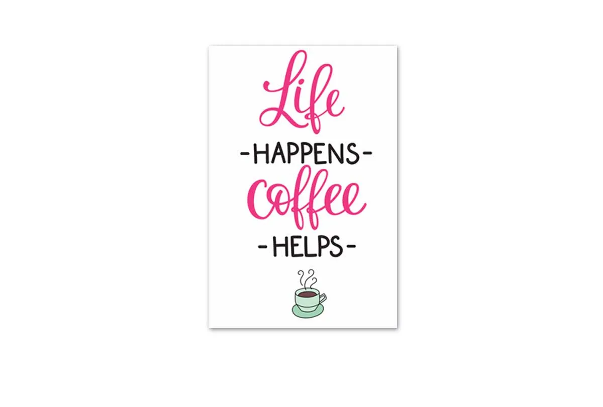 Life Happens Coffee Helps | Canvas Wall Art Print