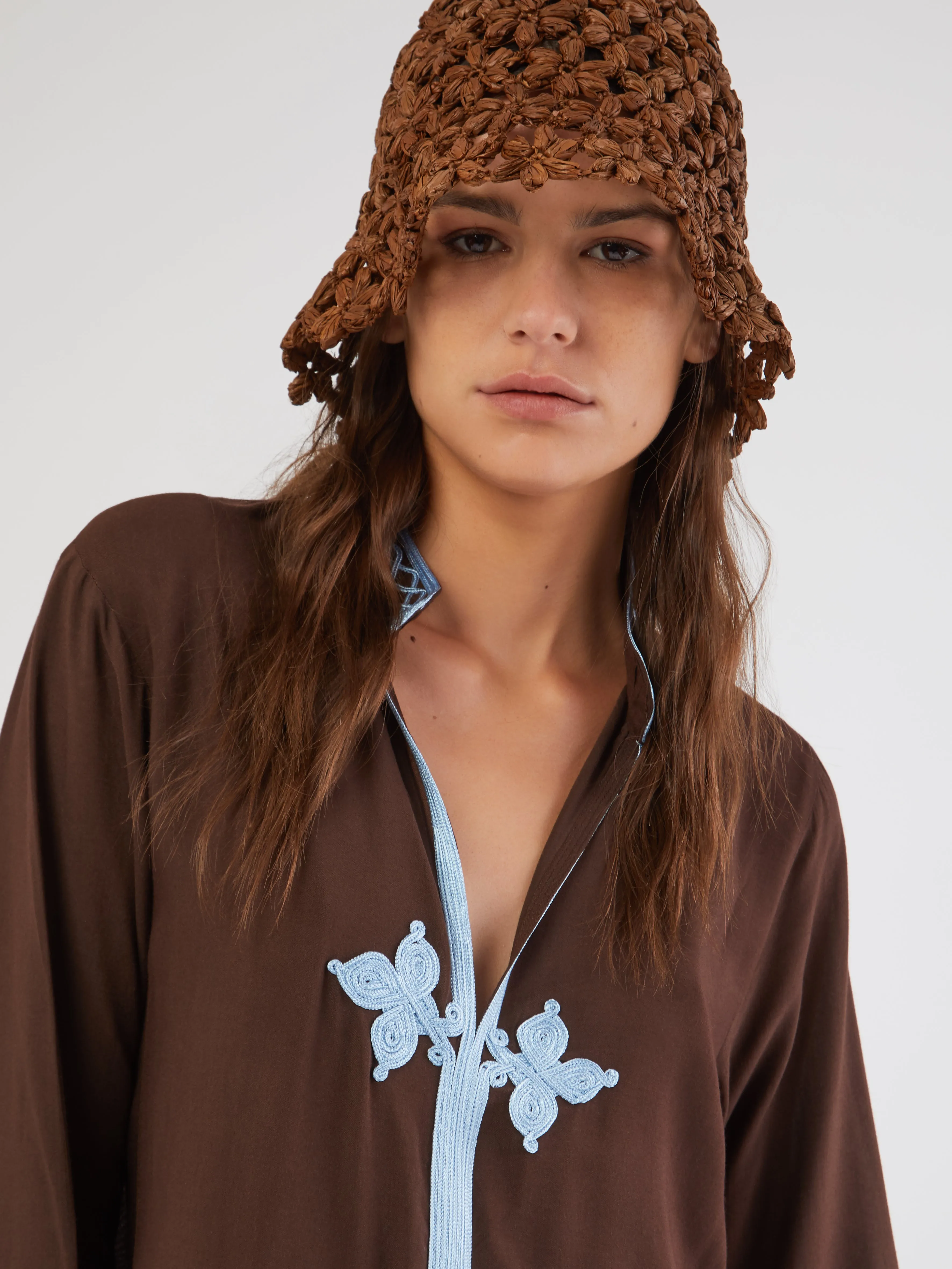 Stylish Malagasy Daisy Raffia Bucket Hat