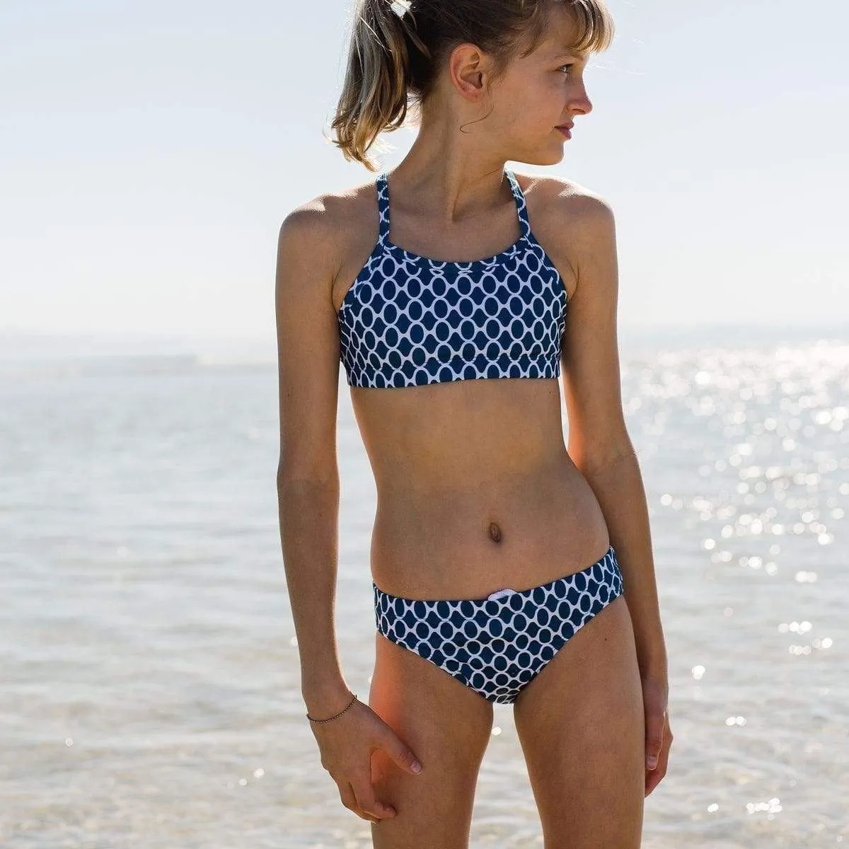 Marine Blue Gemstones Bikini Top