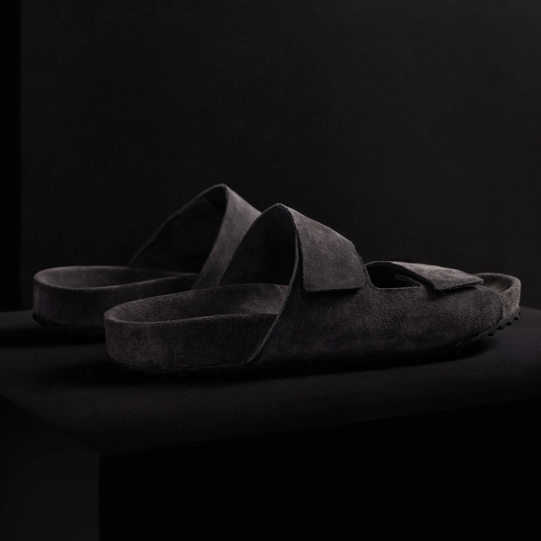 Men's Double Strap Suede Slide - Ash