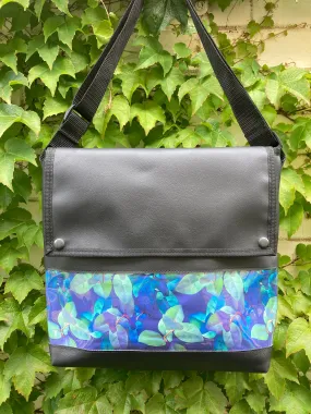 Messenger Bag - Green Blue Leaves