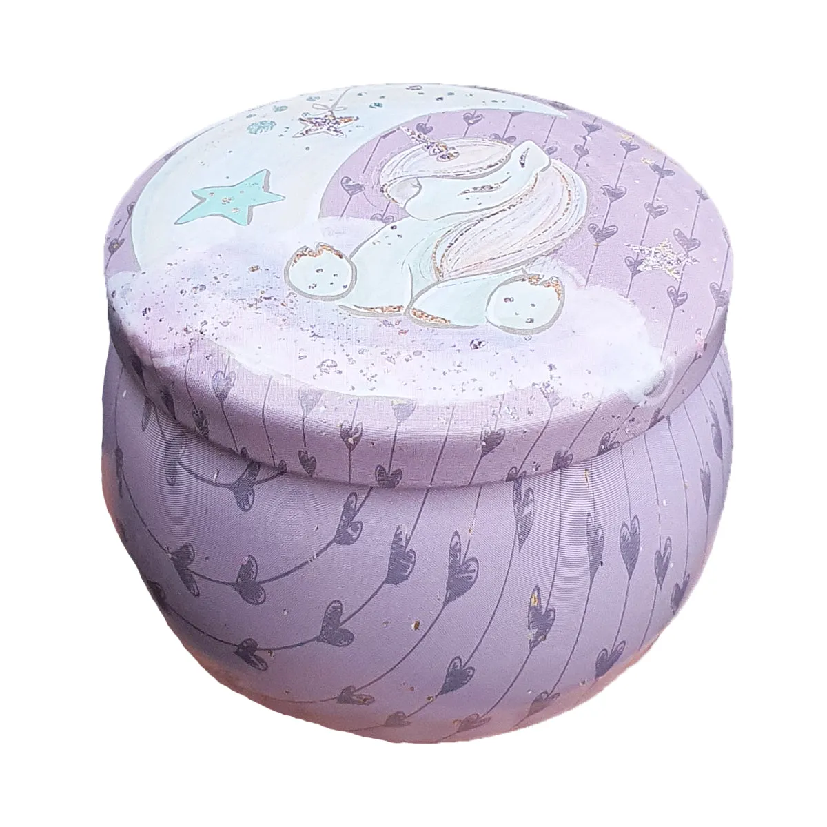 Mini Tin Storage Round Container - Unicorn