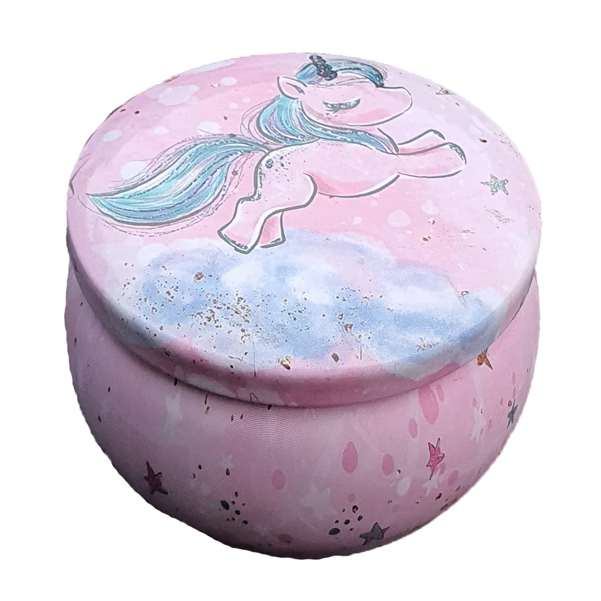 Mini Tin Storage Round Container - Unicorn