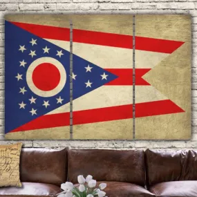 Ohio State Flag Canvas Wall Art