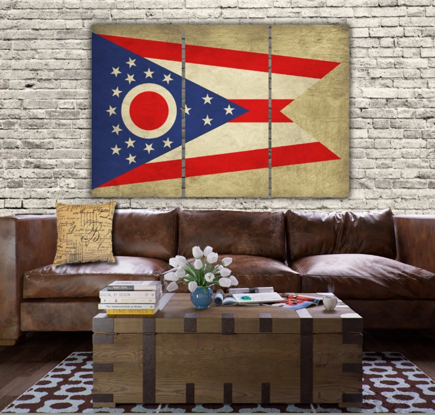 Ohio State Flag Canvas Wall Art