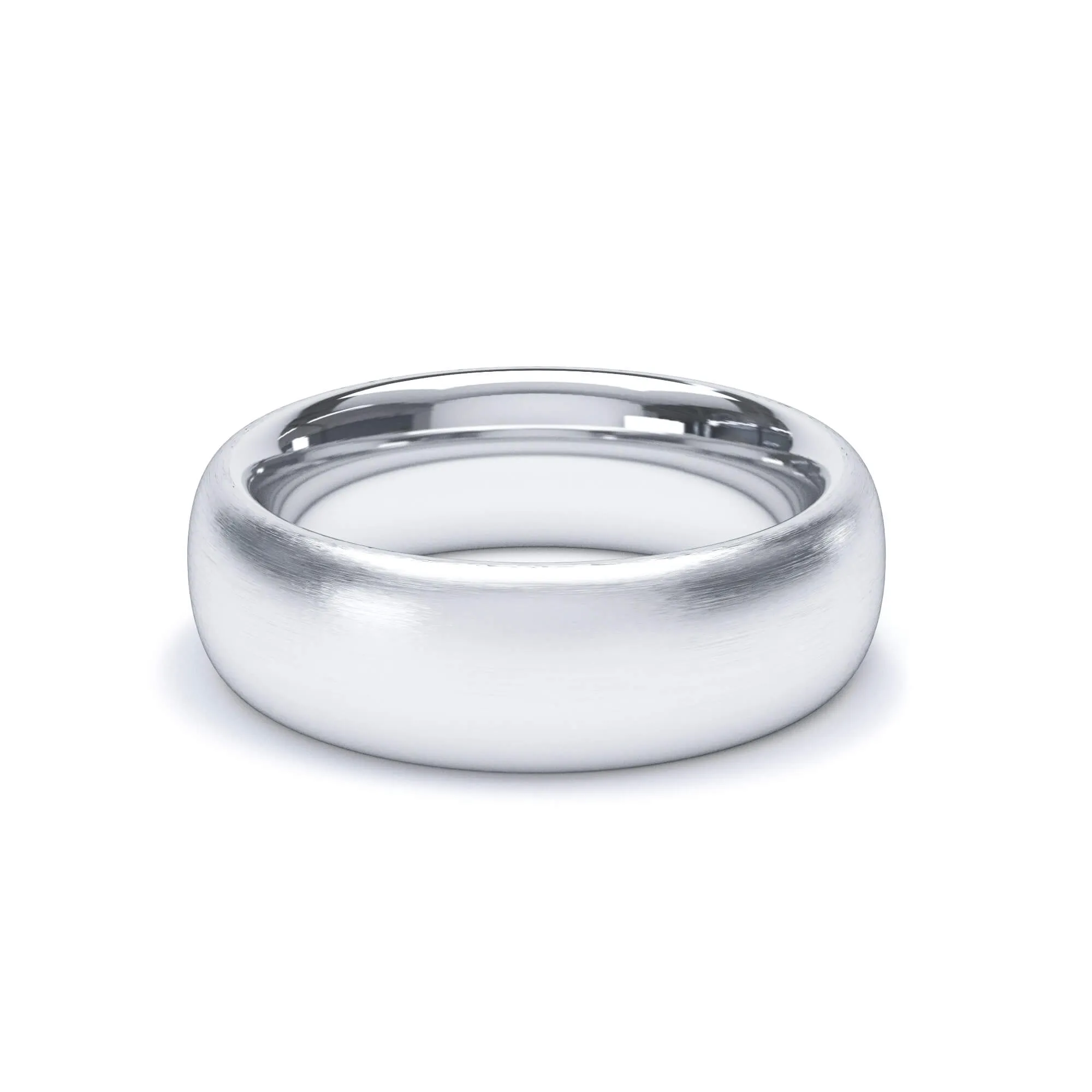 - Oval Profile Satin Polish Wedding Ring 950 Platinum