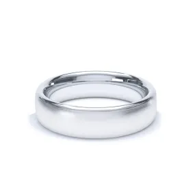 - Oval Profile Satin Polish Wedding Ring 950 Platinum