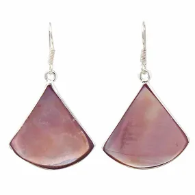 Pink Clam Shell Fan Drop Earrings