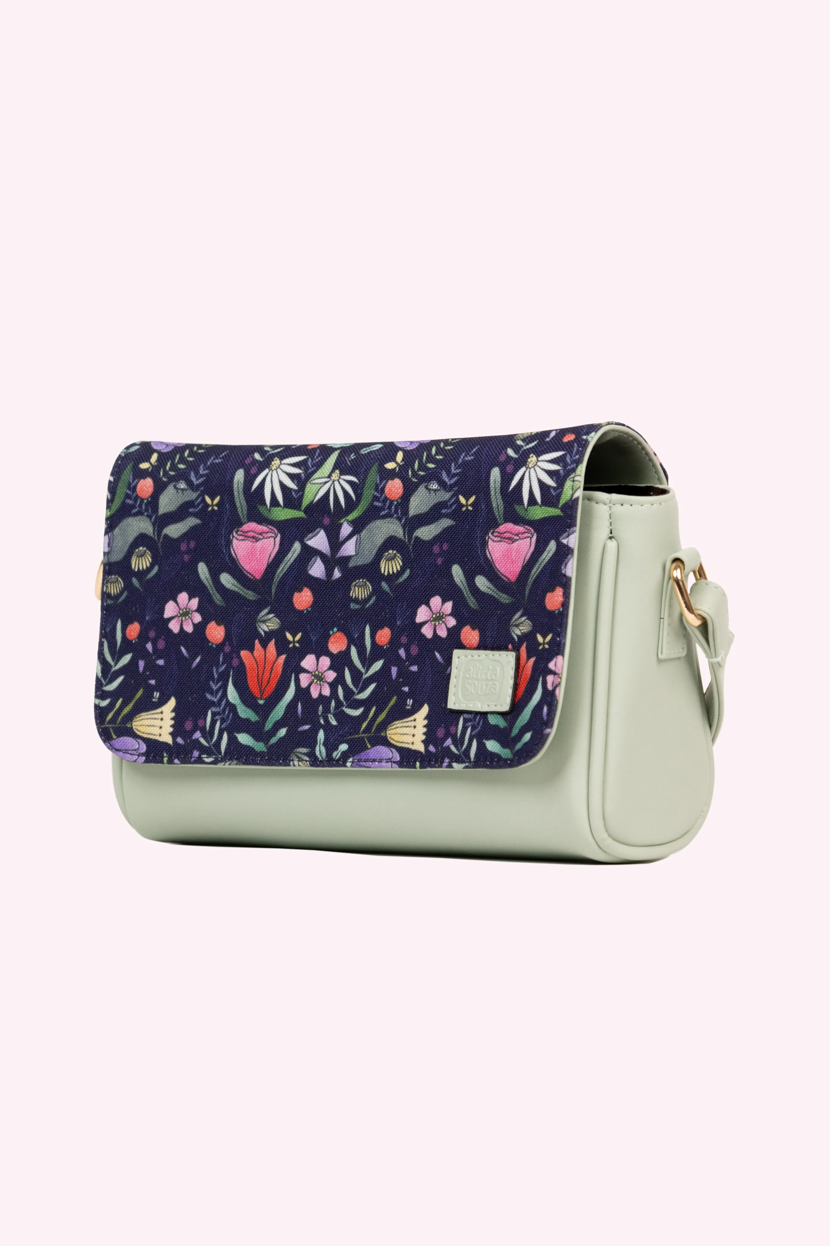 Purple Floral Sling Bag