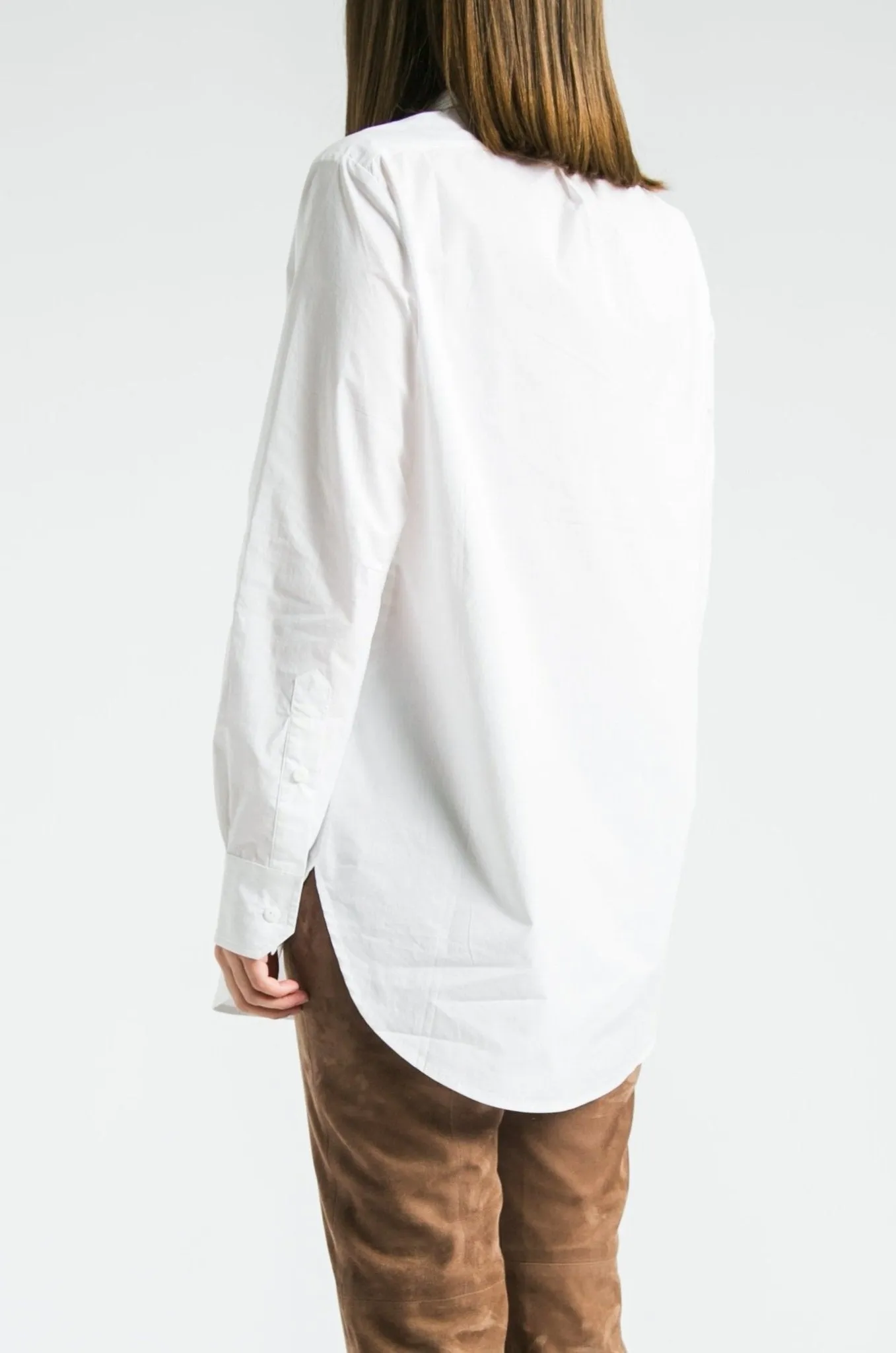 RAGUSA ROUNDED COLLARED SHIRT IN COTTON STRETCH