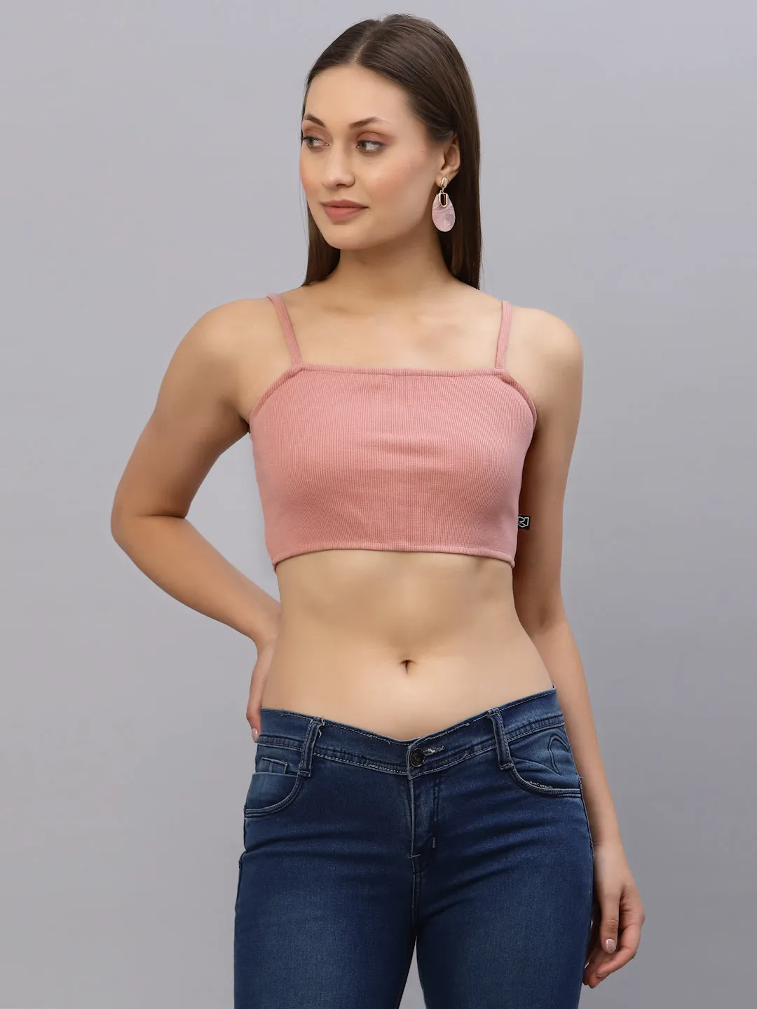 Ribbed Strappy Crop Top