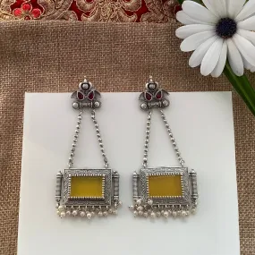 Salvanity German Silver Hanging Slate Danglers