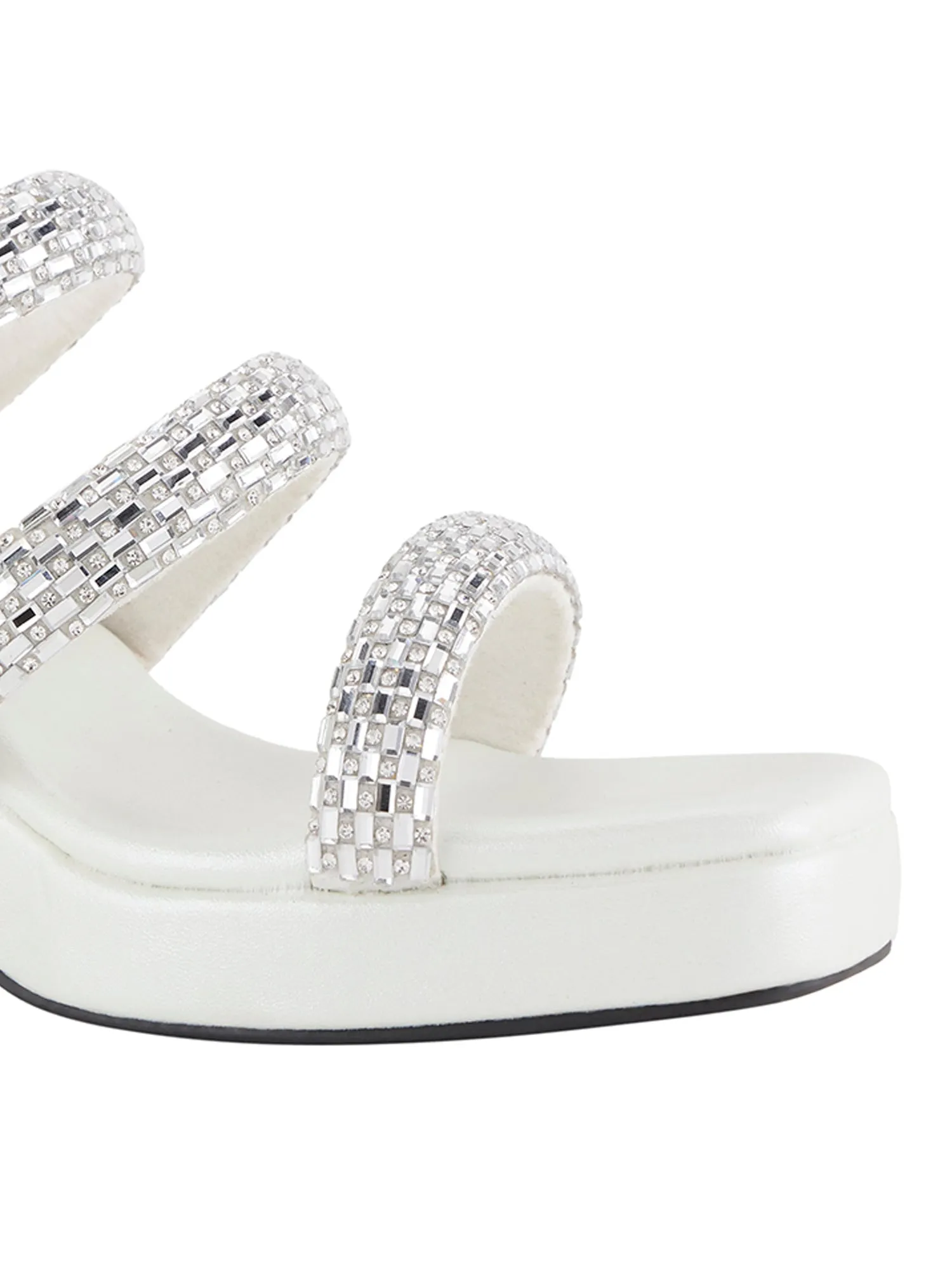 Silver & White Platforms For Women