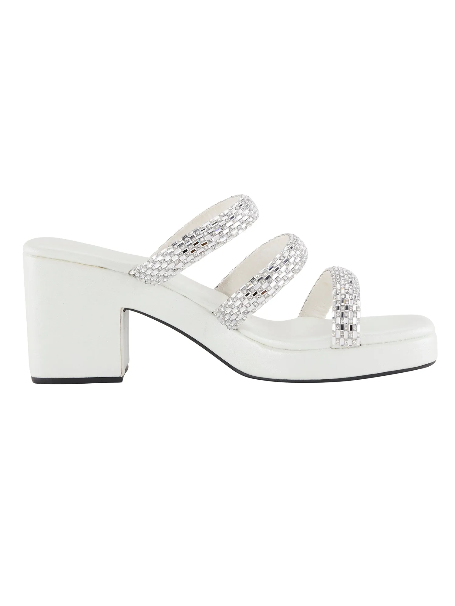 Silver & White Platforms For Women