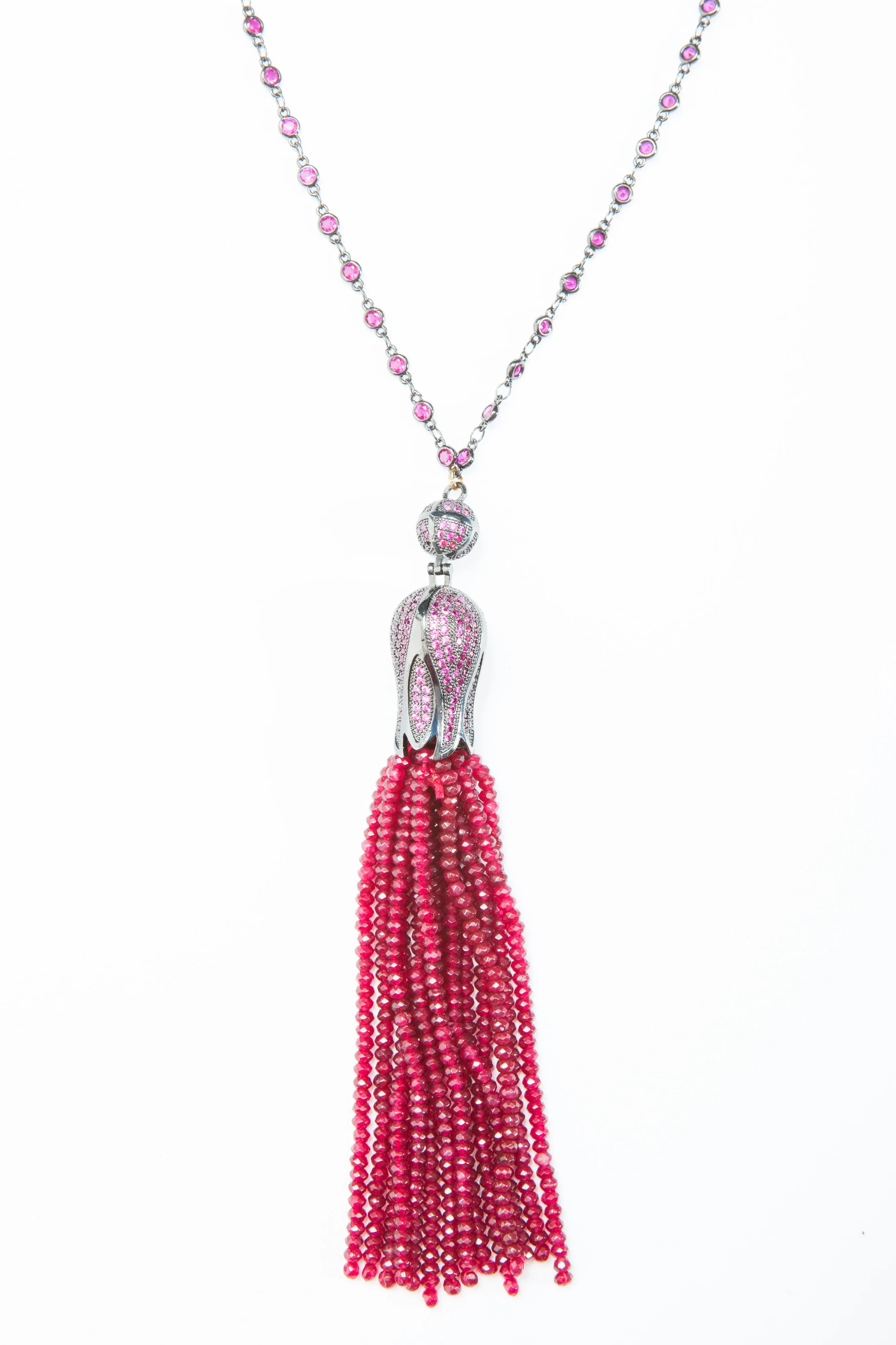 Sophia Tassel Necklace (Red)