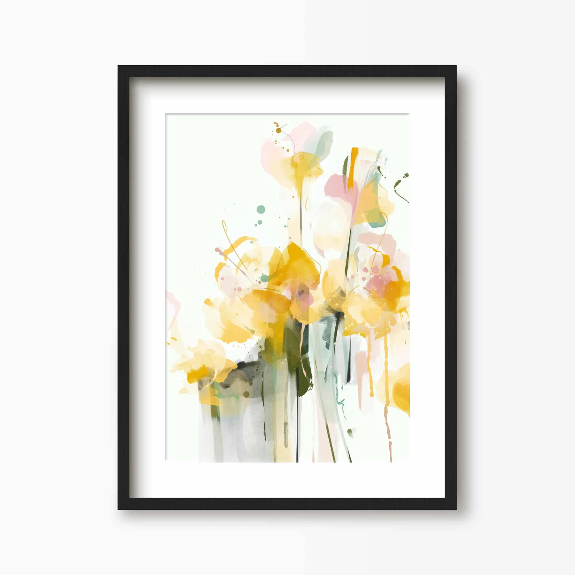 Spring Yellow Abstract Floral Print