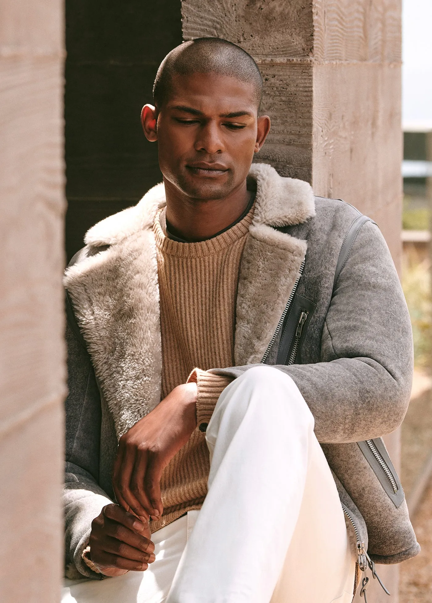 TEXTURED CREWNECK SWEATER