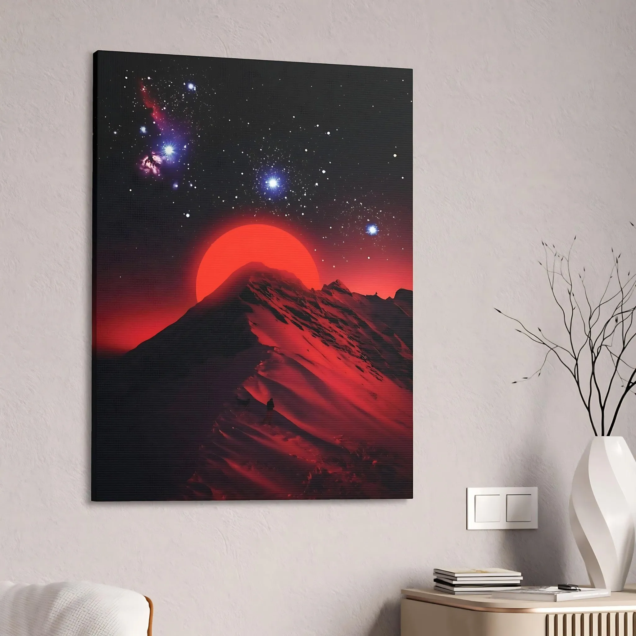 The Red Moon (Mountains) Canvas