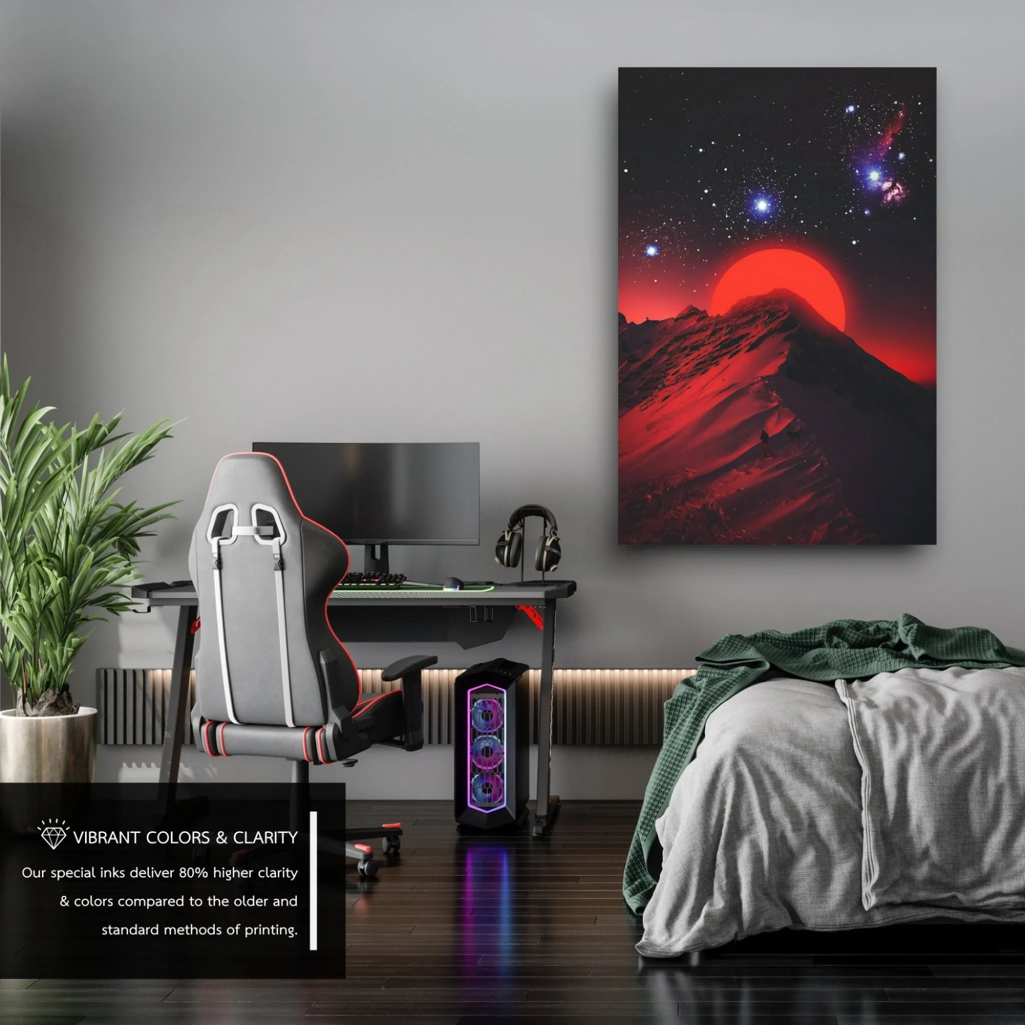 The Red Moon (Mountains) Canvas