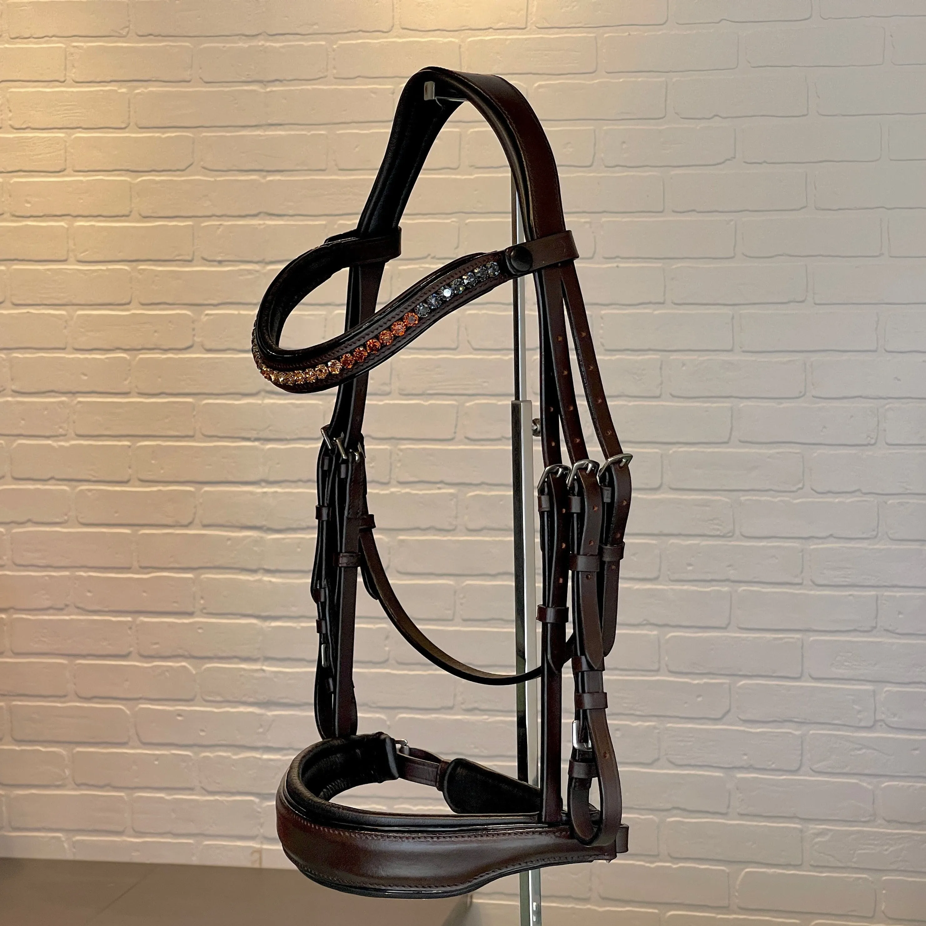 The Sarah - Maple Brown Leather Snaffle Bridle without Flash