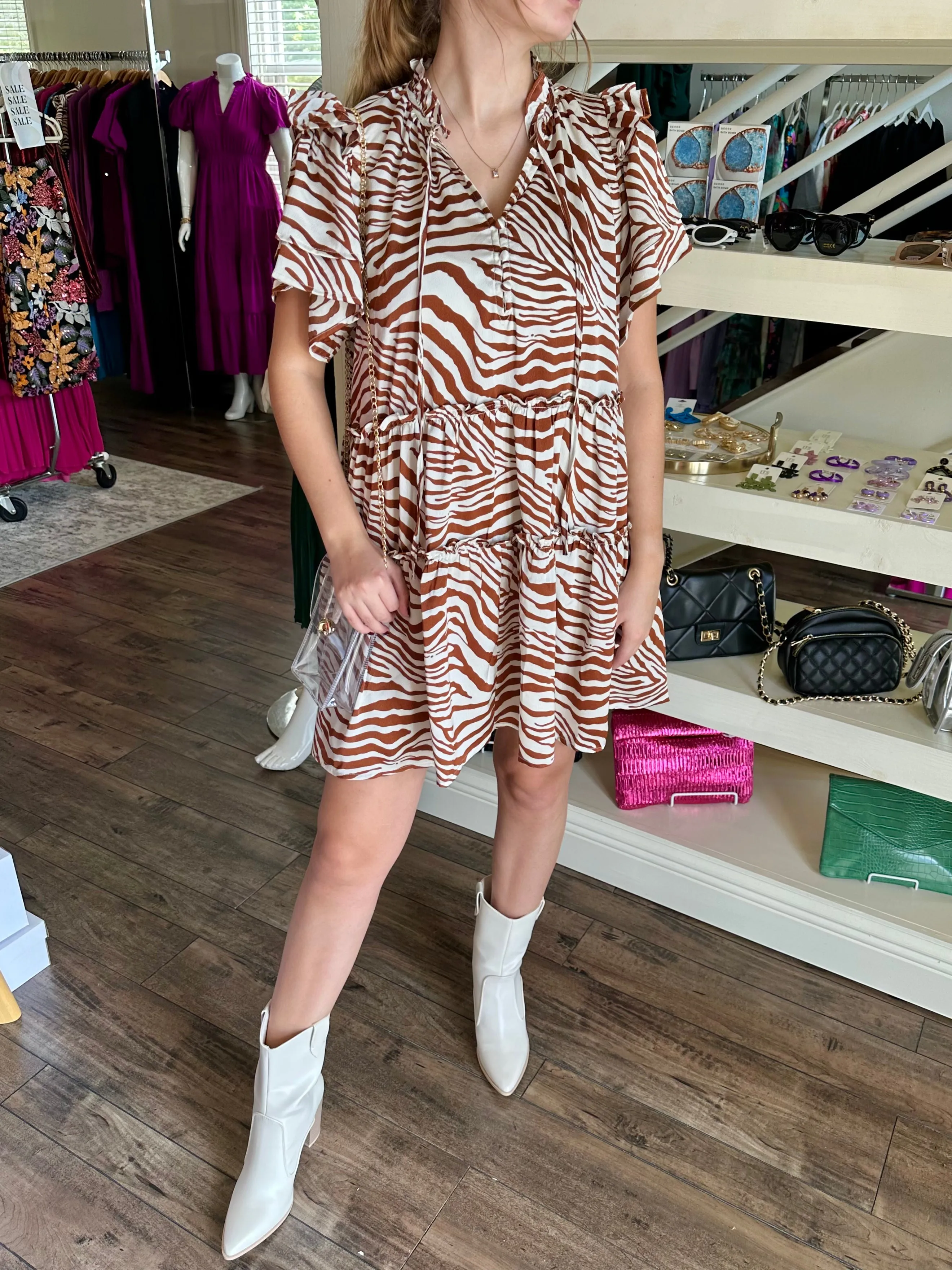 Tiger Print Mini Dress