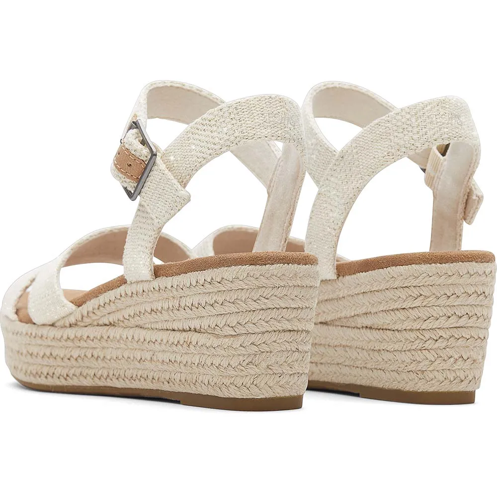 Toms Women Audrey Natural Metallic Wedge Sandal