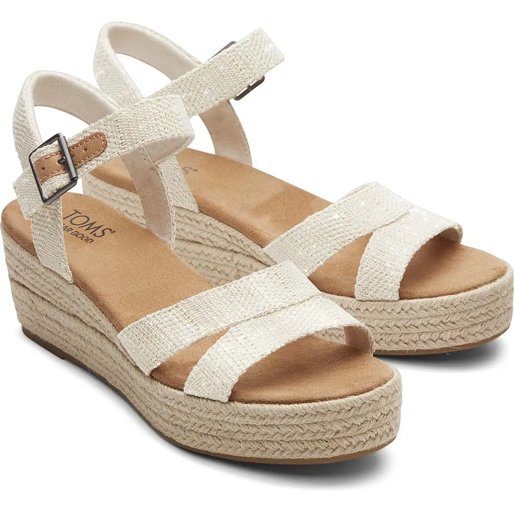 Toms Women Audrey Natural Metallic Wedge Sandal