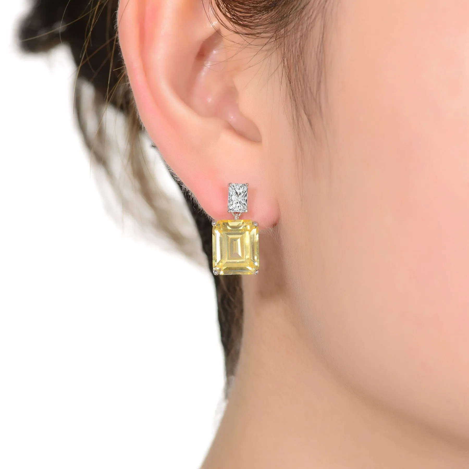 Two-Stone Drop Earrings