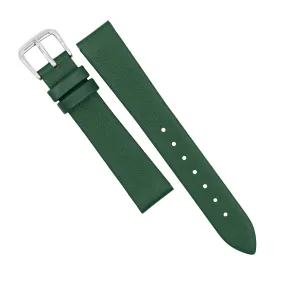 Unstitched Smooth Leather Watch Strap in Green