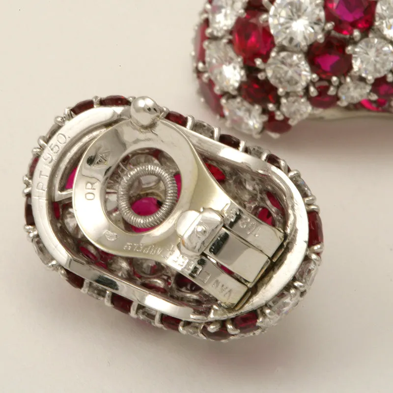 Van Cleef & Arpels Ruby and Diamond Earrings