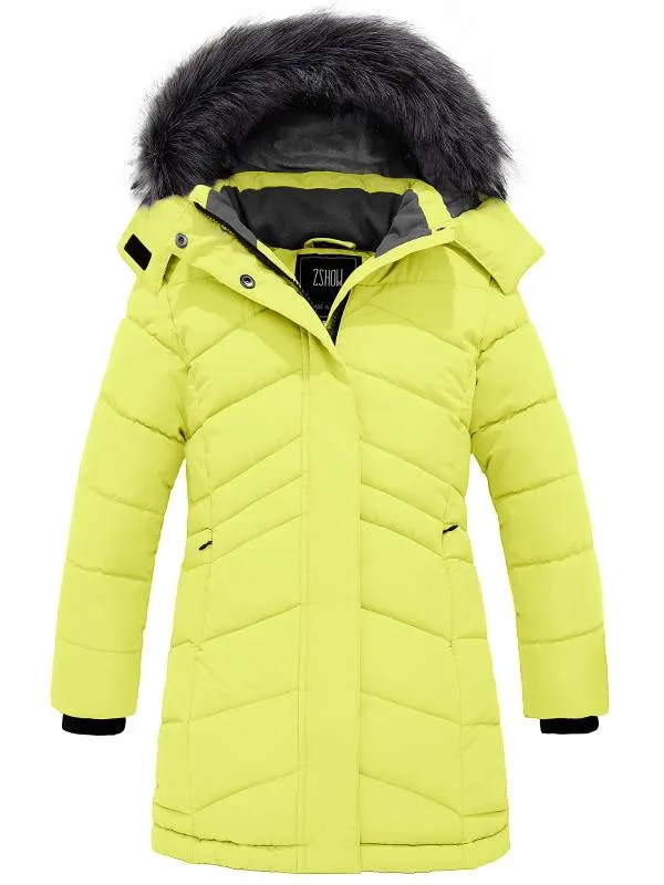 ZSHOW Girls' Winter Coat Water Resistant Long Parka